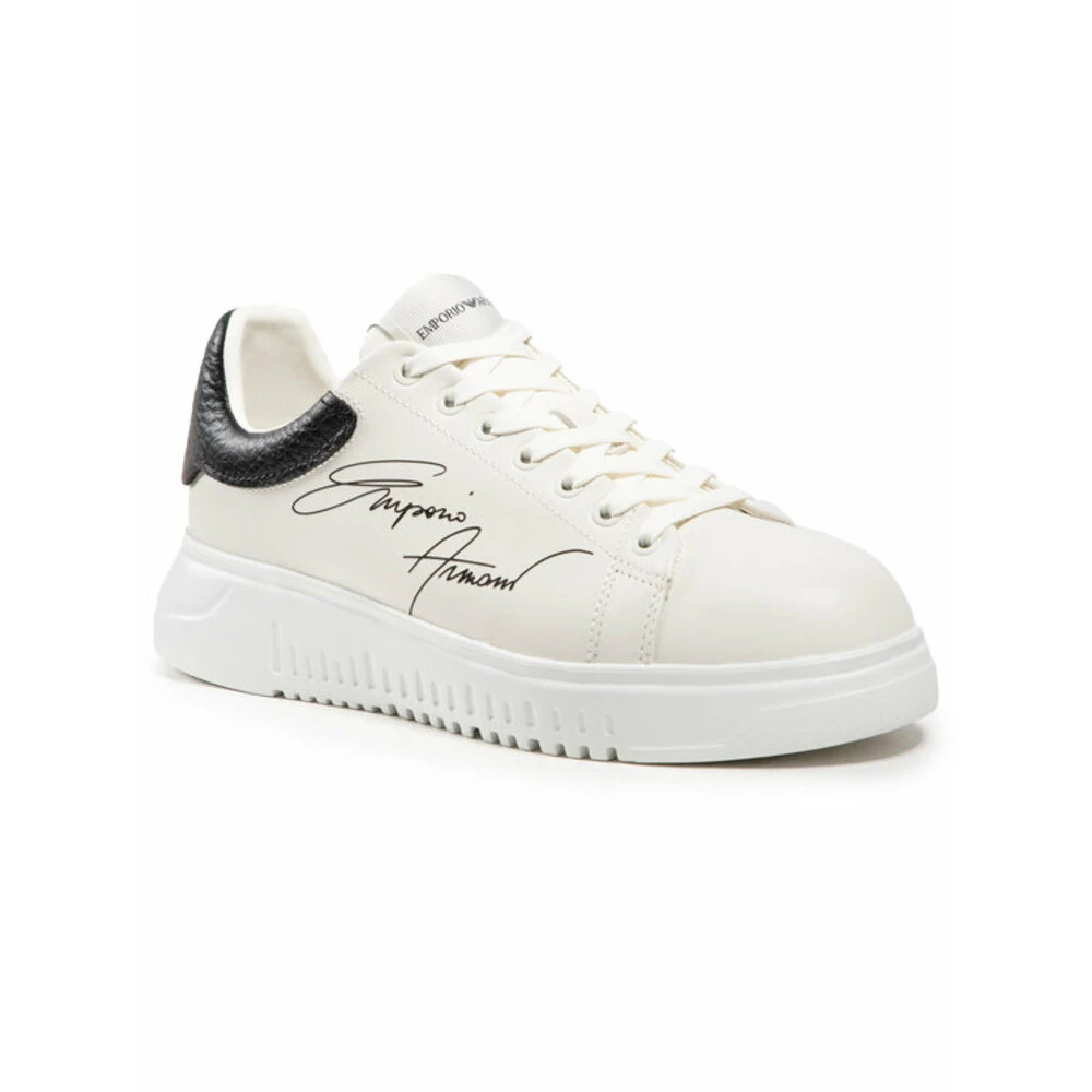 Emporio Armani Leather Sneakers White 4 Emporio Armani Leather Sneakers White - Bilde 4