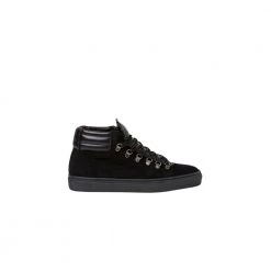 Zespà ZSP2 Monochrome Suede Leather High Sneakers Black