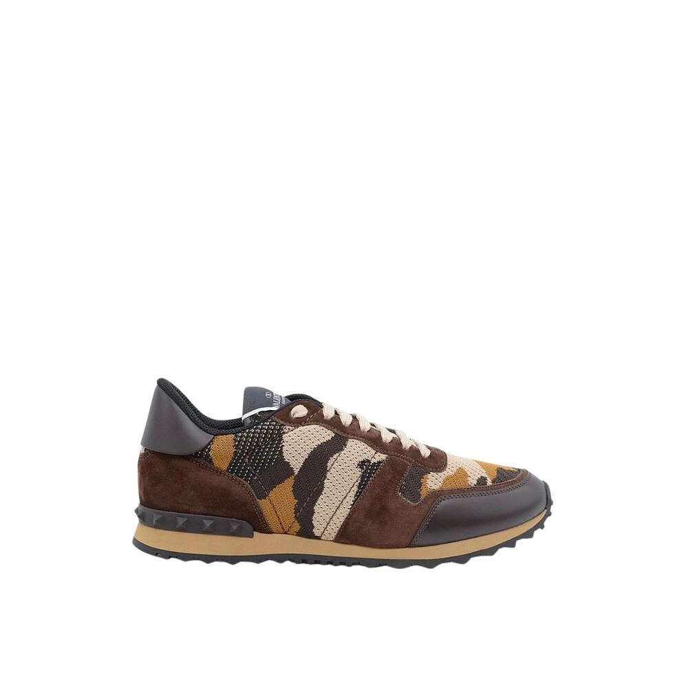 Valentino Garavani JACQUARD CAMO ROCKRUNNERS Brown 1 Valentino Garavani JACQUARD CAMO ROCKRUNNERS Brown