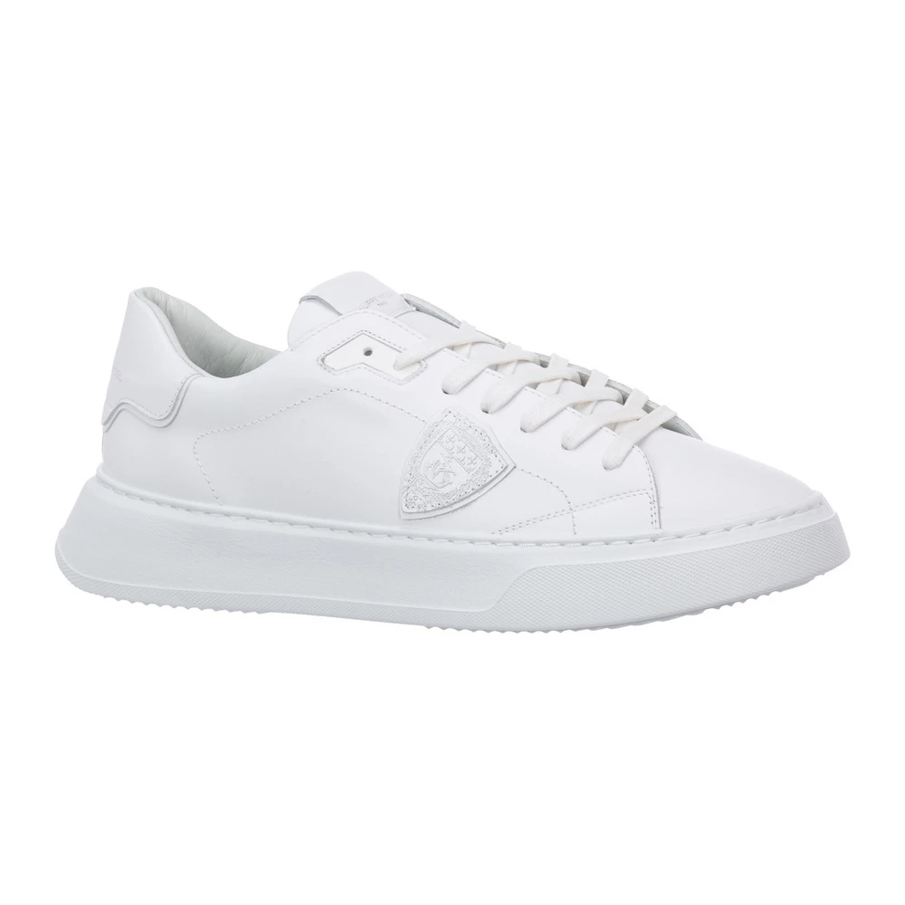 Philippe Model Mens Leather Sneakers Temple White 3 Philippe Model Mens Leather Sneakers Temple White - Bilde 3
