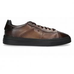 Santoni Sneakers Low 21554 Kalbsleder Brown